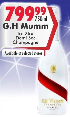 Prestons G.H Mumm Ice Xtra Demi Sec Champagne offer