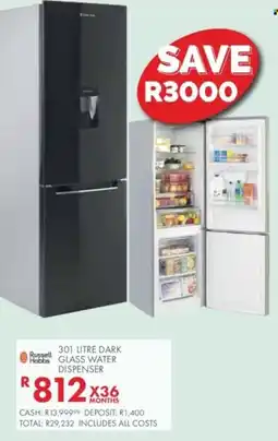 Beares Russell Hobbs 301 Litre Dark Glass Water Dispenser offer