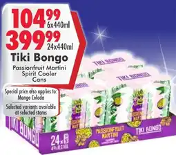 Prestons Tiki Bongo Passionfruit Martini Spirit Cooler Cans offer