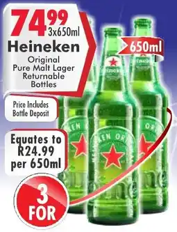 Prestons Heineken Original Pure Malt Lager offer