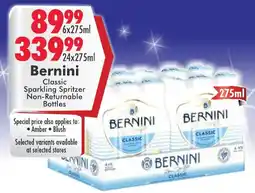 Prestons Bernini Classic Sparkling Spritzer Non-Returnable Bottles offer