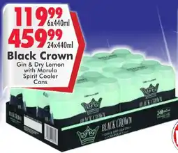 Prestons Black Crown Gin & Dry Lemon with Marula Spirit Cooler Cans offer