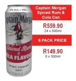 Johnny's Liquor Hypermarket Captain Morgan Spiced Rum & Cola Can offer