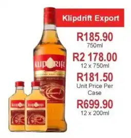 Johnny's Liquor Hypermarket Klipdrift Export offer