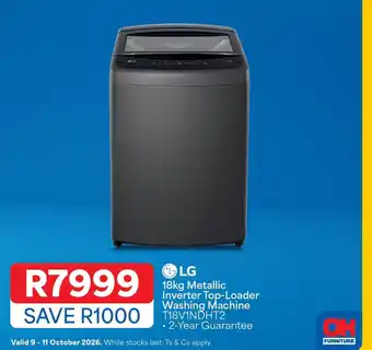 LG 18kg Metallic Inverter Top-Loader Washing Machine