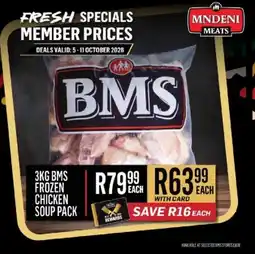 Bluff Meat Supply BMS Frozen Chicken Soup Pack offer