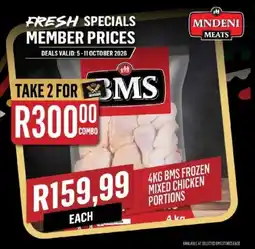 Bluff Meat Supply 4KG BMS FROZEN MIXED CHICKEN PORTIONS offer