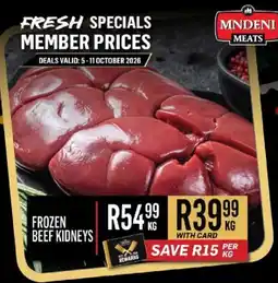 Bluff Meat Supply Mndeni Meats Frozen Beef Kidneys offer