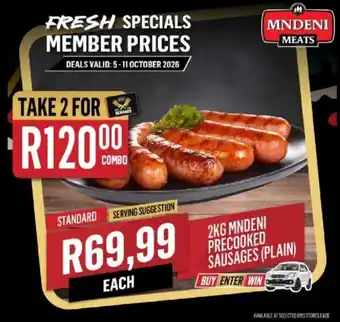 Mndeni Precooked Sausages (Plain)