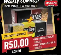 Bluff Meat Supply BMS Chicken Value Burgers offer