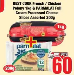 Boxer BEST COOK French / Chicken Polony 1kg & PARMALAT Full Cream Processed Cheese Slices Assorted 200g offer