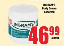 Boxer INGRAM’S Body Cream Assorted offer