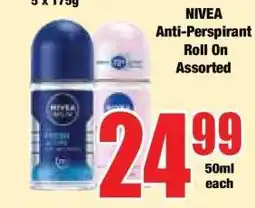 Boxer NIVEA Anti-Perspirant Roll On Assorted offer