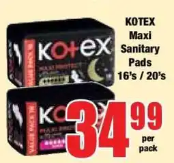 Boxer KOTEX Maxi Sanitary Pads 16's / 20's offer