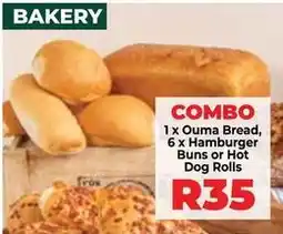 Food Lover's Market Ouma bread, hamburger buns or hot dog rolls offer
