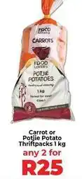 Food Lover's Market Lovers+ - carrot or potjie potato thriftpacks offer