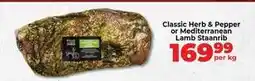 Food Lover's Market Classic herb & pepper or mediterranean lamb staanrib offer