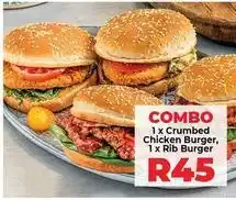 Food Lover's Market Crumbed chicken burger, rib burger offer
