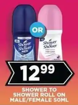 Goal Supermarket Shower to Shower Roll On Male/Female offer