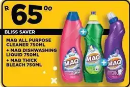Goal Supermarket MAQ All Purpose Cleaner + MAQ Dishwashing Liquid + MAQ Thick Bleach offer