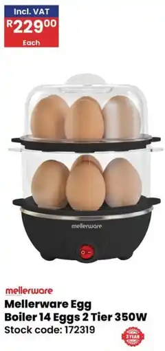 Africa Cash and Carry mellerware Egg Boiler 14 Eggs 2 Tier offer