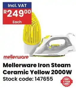 Africa Cash and Carry Mellerware Iron Steam Ceramic Yellow offer