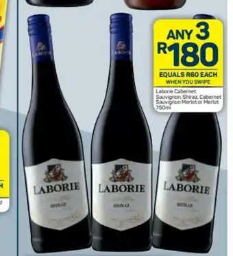 Pick n Pay Laborie Cabernet Sauvignon, Shiraz, Cabernet Sauvignon Merlot or Merlot 750 ml offer