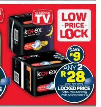 Kotex Maxi Sanitary Pads Assorted 8/10s
