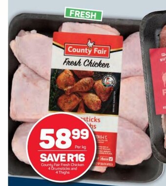 Pick n Pay Country Fair Fresh Chicken 4 Drumsticks and 4 Thighs offer