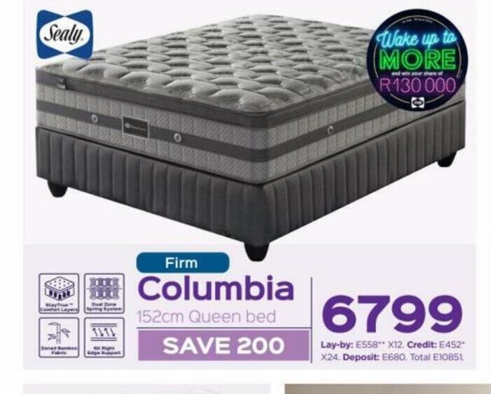 Sealy Firm Columbia 152cm Queen Bed offer at Sleepmasters