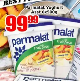 Three Star Cash and Carry Parmalat Yoghurt with fruit pieces offer