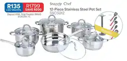 OK Furniture Snappy Chef 12-Piece Stainless Steel Pot Set offer