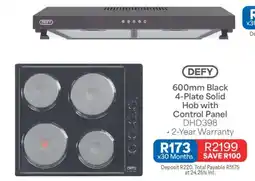 OK Furniture DEFY 600mm Black 4-Plate Solid Hob with Control Panel offer
