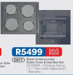 OK Furniture DEFY Black Undercounter Static Oven & Hob Box Set offer