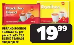 Usave UBRAND ROOIBOS TEABAGS/BLACK TEA BLEND TEABAGS offer
