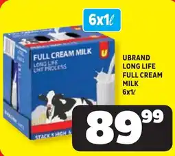 Usave UBRAND LONG LIFE FULL CREAM MILK offer