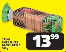 Usave SASKO MORE SLICES BROWN BREAD offer