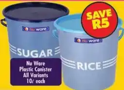 Shoprite Nu Ware Plastic Canister offer