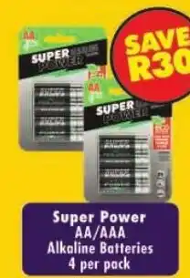 Shoprite Super Power AA/AAA Alkaline Batteries offer