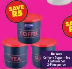 Shoprite Nu Ware Coffee + Sugar + Tea Container Set offer