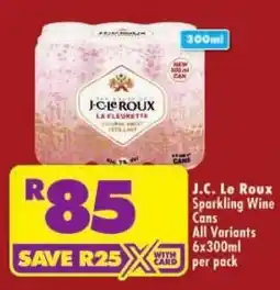 Shoprite J.C. Le Roux Sparkling Wine Cans offer