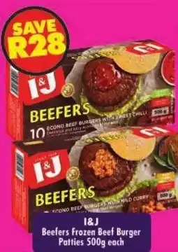 Shoprite 1&J Beefers Frozen Beef Burger Patties offer