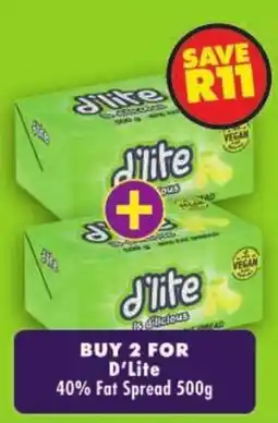 Shoprite D'Lite 40% Fat Spread offer