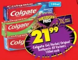 Shoprite Colgate toothpaste offer
