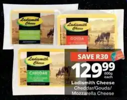Checkers Ladismith Cheese Cheddar/Gouda/Mozzarella Cheese offer