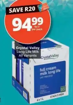 Checkers Crystal Valley Long Life Milk offer