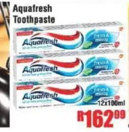 Devland Cash And Carry Aquafresh Toothpaste offer