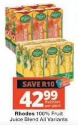 Checkers Rhodes 100% Fruit Juice Blend offer