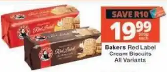Checkers Bakers Red Label Cream Biscuits offer