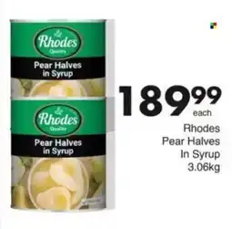 Save Hyper Rhodes Pear Halves in Syrup offer